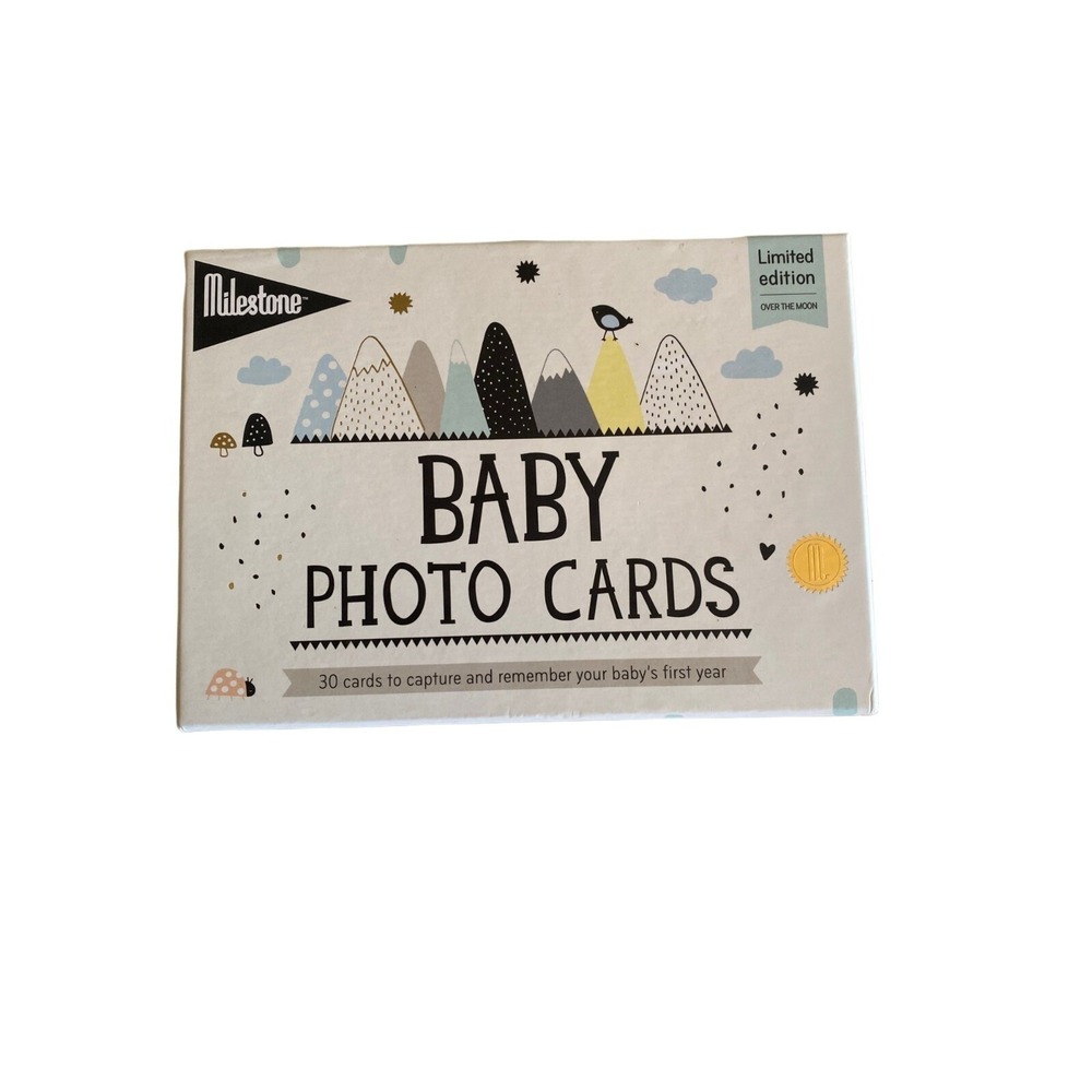Milestone Over The Moon Baby Keepsake Neutral Cards Newborn's First Year Memorie
